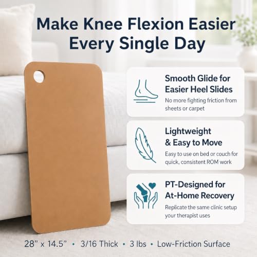Heel Slide Board for Knee Flexion Physical Therapy - 28 Inch