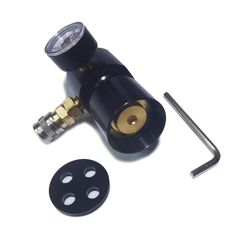 Aopkeo CO2 Low Pressure Regulator Adjustable Output 0-150psi Max Input 2000psi for Paintball Airsoft PCP Diving G1/2 Tanks (Regulator with Fill Whip)