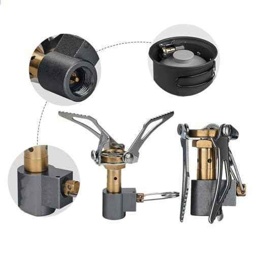 Outdoor Gas Stove Camping Burner Portable Mini Folding Stove Gas Heater Survival Furnace Foldable Furance Head for Picnic Cooker 49g Maximum firepower of BRS-3000T Stove