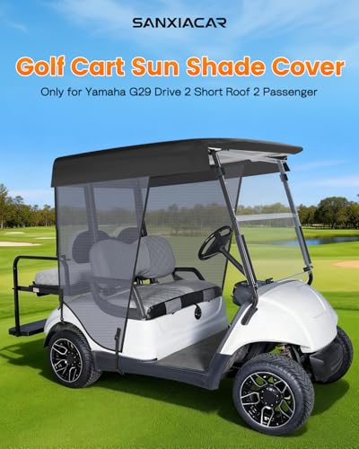 Gray Golf Cart Sun Shade Cover for Yamaha G29 Drive2 2 Passenger - Waterproof & Breathable