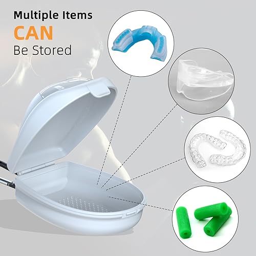 ARGOMAX Sports Mouthguard Case with Clip Ventilated Holder White US