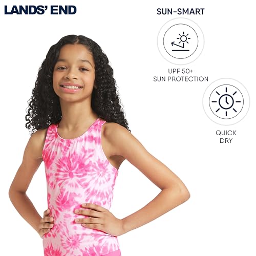 Girls' UPF 50+ Pink Gold X-Large Swim Bikini Bottom & Racerback Tankini Set