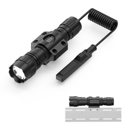 Black Feyachi FL22 Tactical 1200 Lumens LED Flashlight with M Lock Mount & Pressure Switch