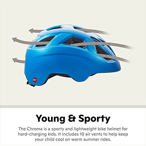Kids Bicycle Helmet - Electric Blue, Small, Adjustable Fit, 10 Vents, Washable Padding