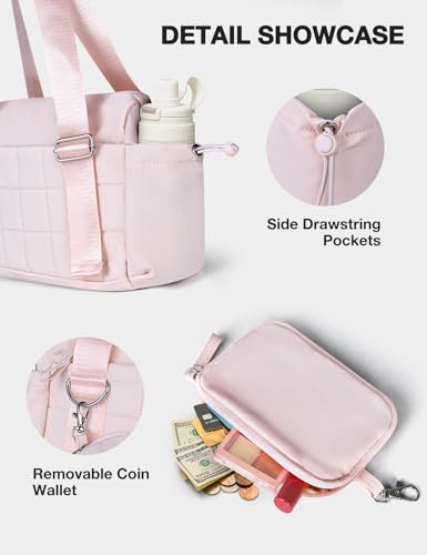 Pink Mini Gym Bag for Women with Coin Wallet - Lightweight & Water-Resistant