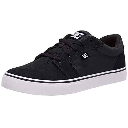 DC mens Anvil Casual Skateboarding Shoe, Black/White/Black, 14 US