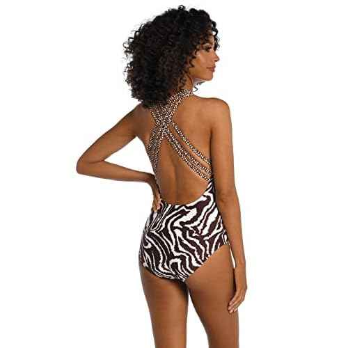 La Blanca womens Multi Strap Cross Back One Piece Swimsuit