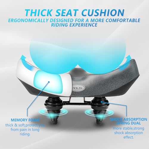 Oversized Memory Foam Bike Seat Cushion Support for Women Men - Waterproof & Universal Fit