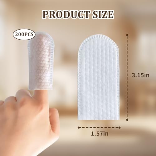200 Pcs Cotton Finger Cots for Pet Grooming and First Aid, Breathable & Wear-Resistant