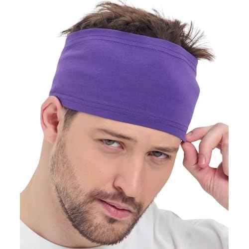 Sweatbands for Men and Women- Unisex Sweat Bands Headbands for Men-Workout Headbands- Head Bands Mens- Running, Sports, Football, Triathlons, Construction, Yoga, Gym