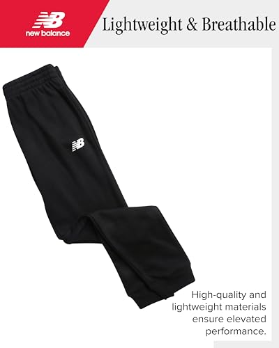 New Balance Boys 3-Piece Pullover Hoodie, Graphic Tee & Jogger Pants Set - Deep Black, Size 8
