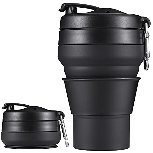 20 OZ Collapsible Silicone Travel Coffee Cup - Leak Proof & BPA Free, Folding Mug with Lid - Perfect for Camping & Hiking (Variation: 20 Ounces / 1.0)
