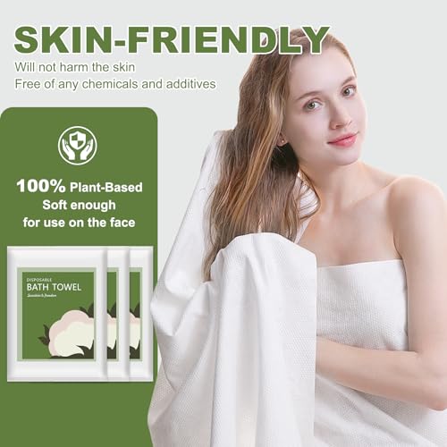 Disposable Bath Towels, 10 Pack 55" x 27.5" Ultra Soft, Quick Dry Disposable Body Towel, Portable Travel Towel for Hotel Camping Beach Swimming Gym Sauna Spa, Personal Care Pet Towels