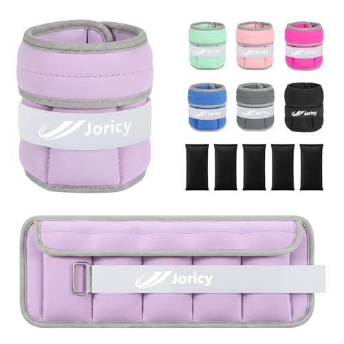 Purple 5lb Ankle Weights for Men Women - Adjustable Fitness Resistance Bands