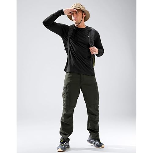 Men's Sun Protection Long Sleeve Shirts UPF 50+ Rash Guard for Men SPF UV Fishing Hiking Running Workout Athletic Shirt