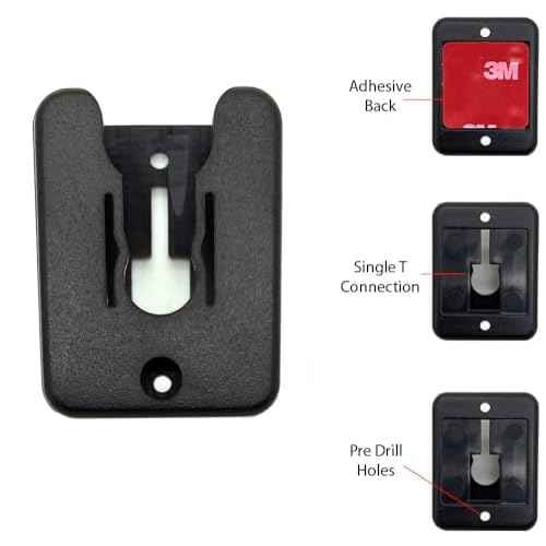 LycoGear 2 Pack Universal Clip or Slide Radio Mic Car Mount Holder, Car Radio Mounting Kit with Screws for Handheld CB Radio & VHF UHF Walkie Talkie (Install Either with Screws or 3M Adhesive)