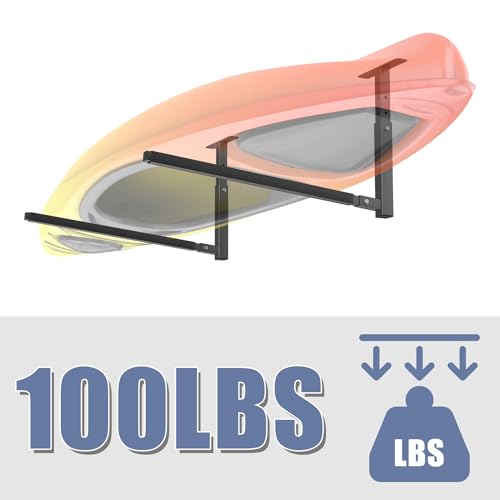 WALMANN Ceiling Kayak Storage Rack for 1 Kayak - Overhead Garage Organizer
