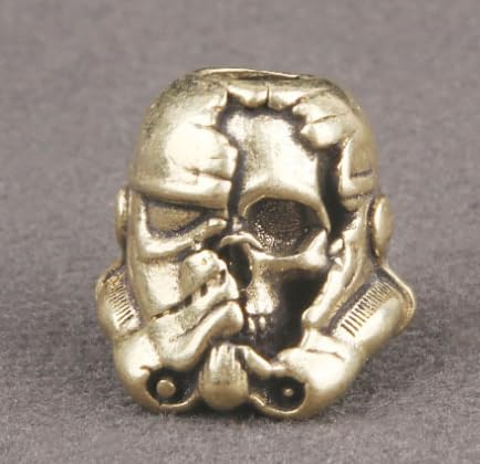 StarWay 2pcs Dead Soldier Skull Face EDC Out Brass Knife Beads Umbrella Rope Cord Outdoor Knife Pendant Paracord Lanyard Bead