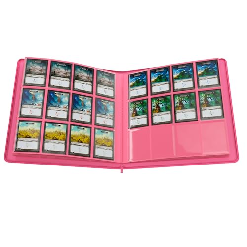 Card Game Organizer Album 24-Pocket Pink Collectible Storage