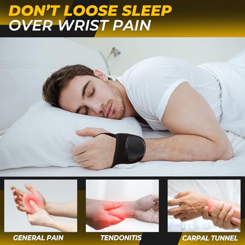 Breathable Elastic Wrist Support Band - Adjustable Compression Strap for Men Women Medium Black