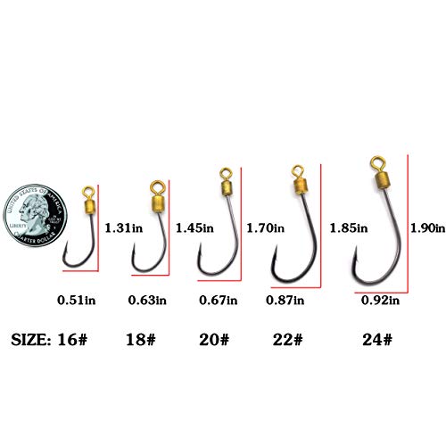 Fishing Hook with Leader Set - 3 Hooks Rig, 11# Nylon Coated, Swivels & Snap