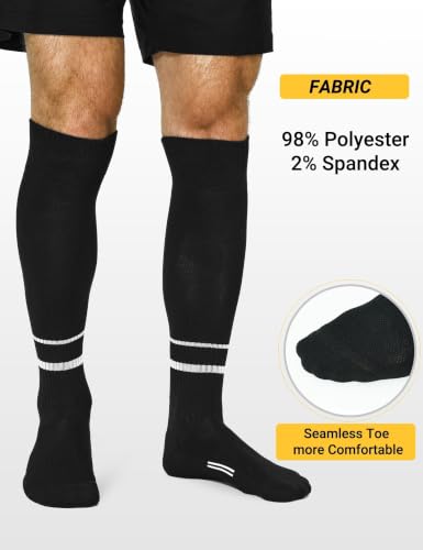 FitsT4 Sports Soccer Referee Socks Large - Cushioned Support & Non-Slip Fit, 2 Pairs