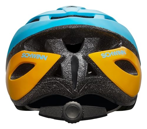 Kids Bicycle Helmet with Visor - Blue/Orange, Adjustable Fit, Lightweight, 50-56cm, for Boys & Girls - Schwinn Thrasher