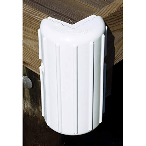 Inflatable Corner Dock Fender Bumper - Marine-Grade Vinyl – White - 8x16 Inches