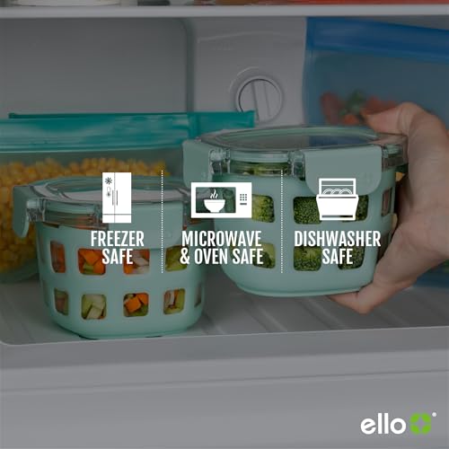 Ello DuraGlass Food Storage Container - 2 Cup with Silicone Sleeve - Yucca Variation