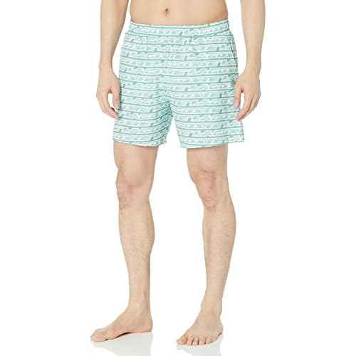 Lacoste Mens Active All Over Print Mid-Thigh Swim Shorts