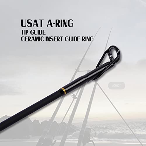 Fiblink 12' 3-Piece Surf Fishing Rod - Portable Saltwater Casting Rod