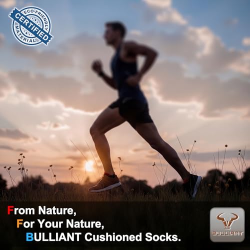 Men Cushioned Ankle Running Socks No Show 6 Pack - Black 8625 / 10-12