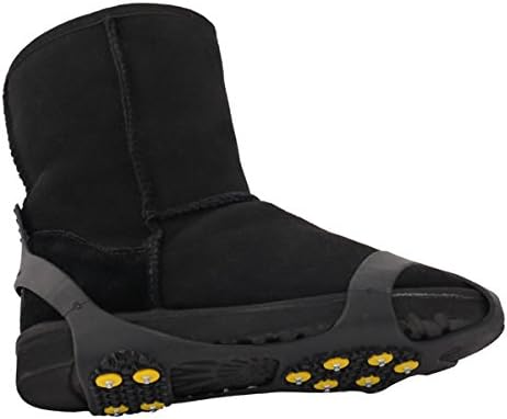 Ice Grips, Traction Cleats, Ice Cleat, Easy Slip On, Outdoor Durable, 10 Steel Studs, Stretchable, Prevent Slipping from Ice/Snow, Extra Studs Included in Each Package.
