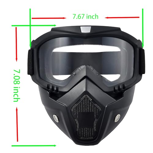 Paintball Mask Anti Fog,Airsoft Mask Full Face,Tactical Mask, Motorcycle Helmet Goggles with Removable Face Mask for Men Women