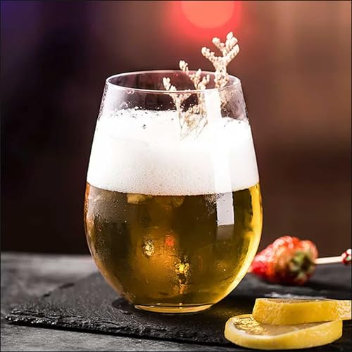 Stemless Wine Glasses Set of 4 - 20oz Lead-Free Dishwasher Safe for Outdoors & Parties