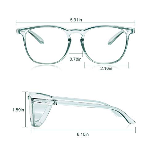 Women Girls Safety Glasses Goggles with Anti-Fog Protection - Blue 1 Pack