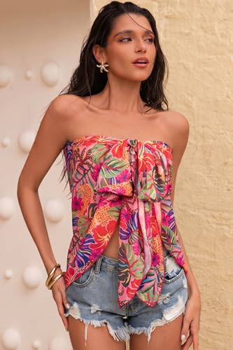 Women’s Sheer Swimsuit Coverup Beach Sarong Wrap Chiffon Swimwear - One Size Tropical Animal Print