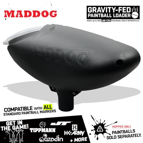 Maddog 200 Round Paintball Loader ? .68 Cal Gravity-Fed Hopper | Universal Paintball Marker Accessory