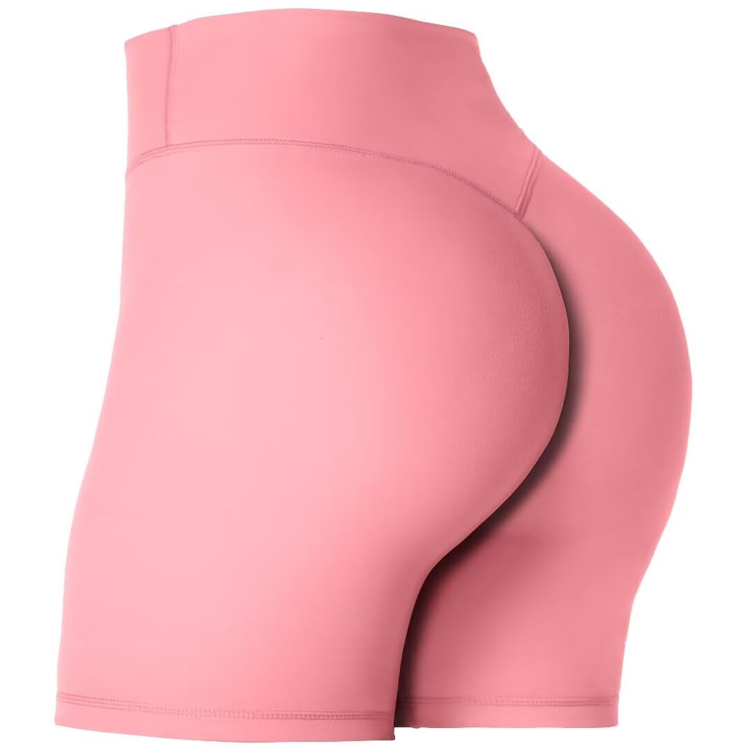 Sunzel Women's Invisible Butt Scrunch Shorts 4" Inseam Bubblegum Pink Medium