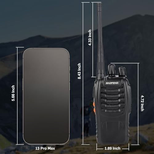 Baofeng Walkie Talkies 888S Rechargeable Long Range with Earpieces for Adults, 16 Channel Professional Radio Handheld Two Way Radios Li-ion Battery and Charger Included (6pack with 6earpiece)