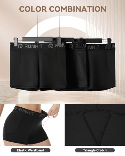 Runhit Women's 3 Pack 3" Compression Volleyball Shorts with Pockets - XS Black