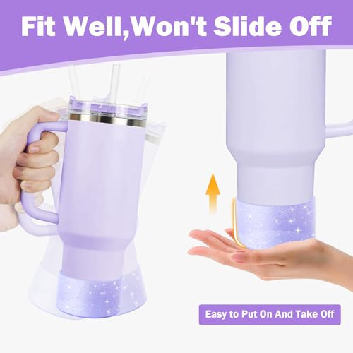 Glitter Bling Silicone Boot for Stanley Cup 20 oz 30 oz 40 oz, Protector Cover for Stanley Cup Bottom, Cup Accessories Straw Cover