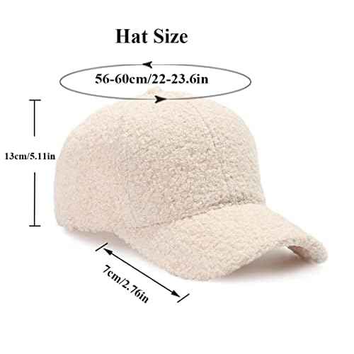Warm-Winter-Fuzzy-Baseball-Caps-Women-Men-Fluffy-Teddy-Fleece Faux-Lamb-Wool-Basellball-Hat