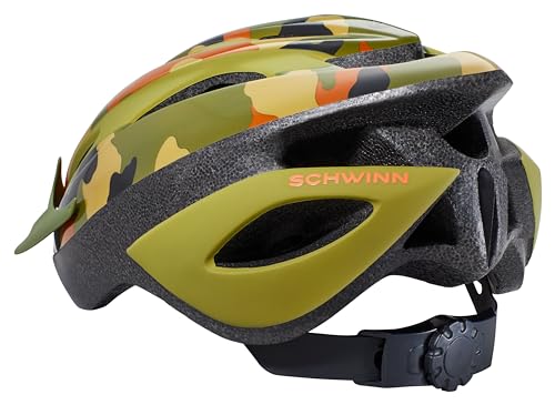 Kids Camo Bicycle Helmet for 8-14 Years - Lightweight, Adjustable Fit, Air Vents, Visor