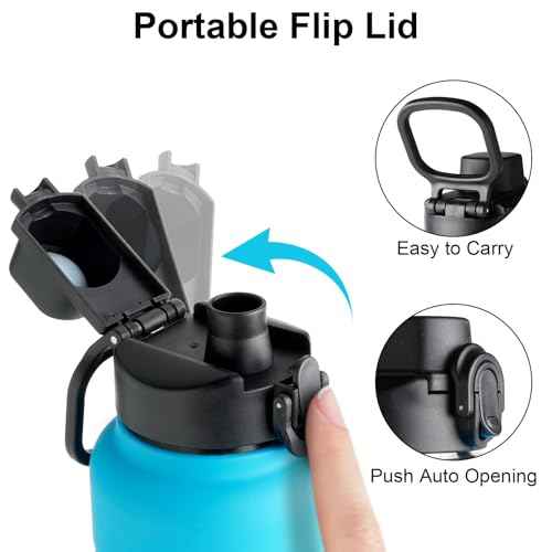 Auto Spout Lid for Bubba Trailblazer 24 32 40 oz Water Bottle, 2 Pack Lid Compatible with Bubba Flo Kids 16oz Wide Mouth Water Bottle, Portable Replacement Cap£¨2pcs£©