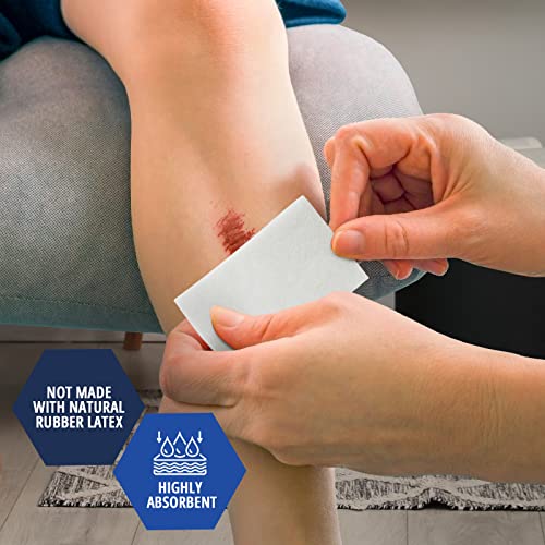 Sterile Non-Adherent Wound Pads 2x3 Inch - Pack of 100, Painless & Highly Absorbent