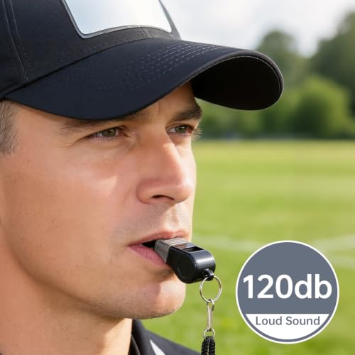 16 Pack Colorful Plastic Whistles with Lanyards for Coaches & Sports