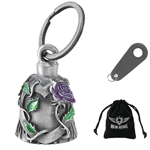 Purple Motorcycle Ride Bell for Bikers, Spirit Key Chain & Luck Accessory