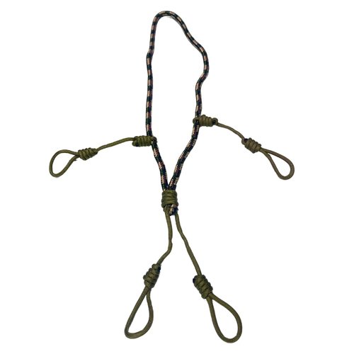 HuntEmUp Ultimate Camo Rope Call Lanyard - Duck Call Goose Call Lanyard - Duck Hunting Lanyard - Single Rope 4 Loop - Suitable for 3 or 4 Calls