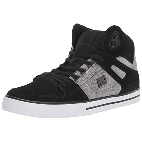 DC Men's Pure High Top Wc Skate Shoes Casual Sneakers, Black/Battleship/Armor, 7.5
